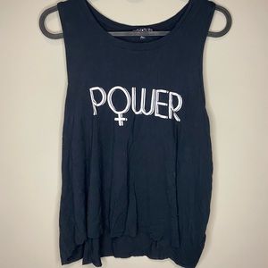 Power black flowy tank